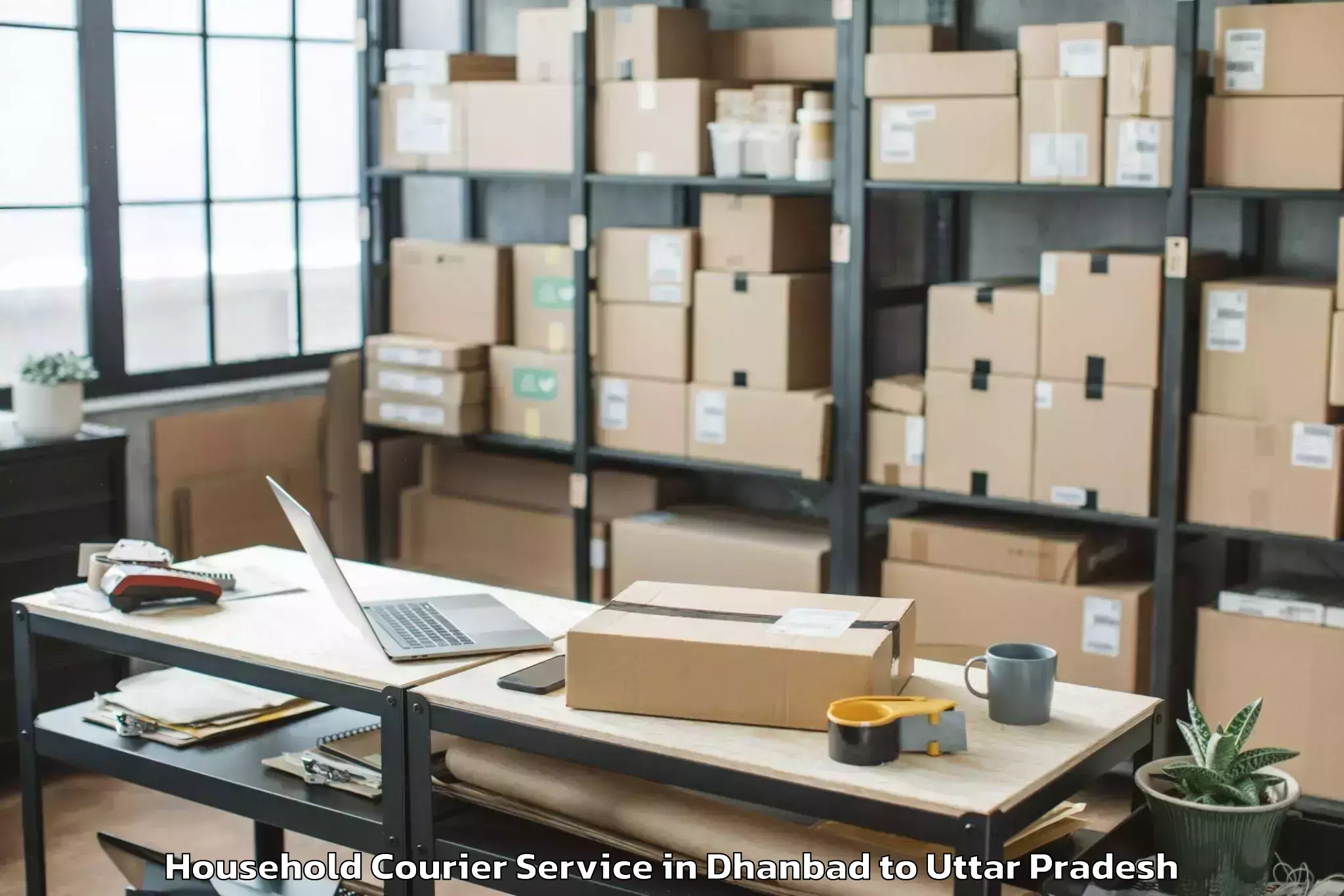 Affordable Dhanbad to Balia Household Courier